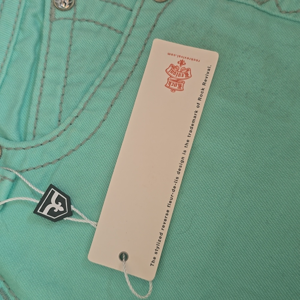 Rock Revival Women's Aqua Jean Shorts Size 28 Women's - Picture 3 of 8